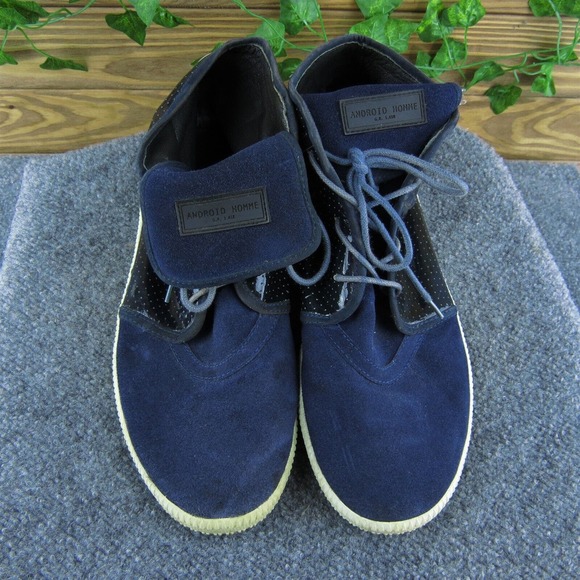 Android‎ Homme Men Sneaker Shoes Blue Leather Lace Up Size 11 Medium - Picture 3 of 9
